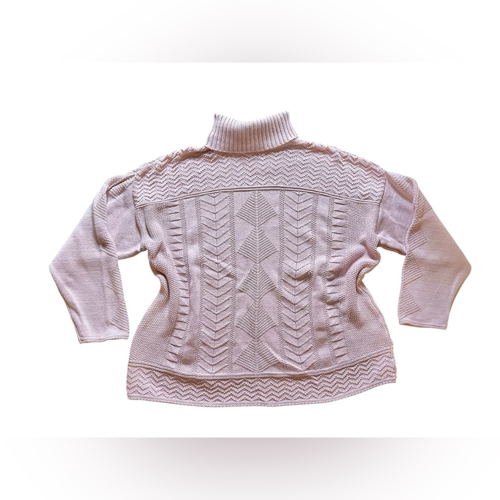 Vintage Lizsport Women’s Medium Pink Cotton Mock Neck Sweater